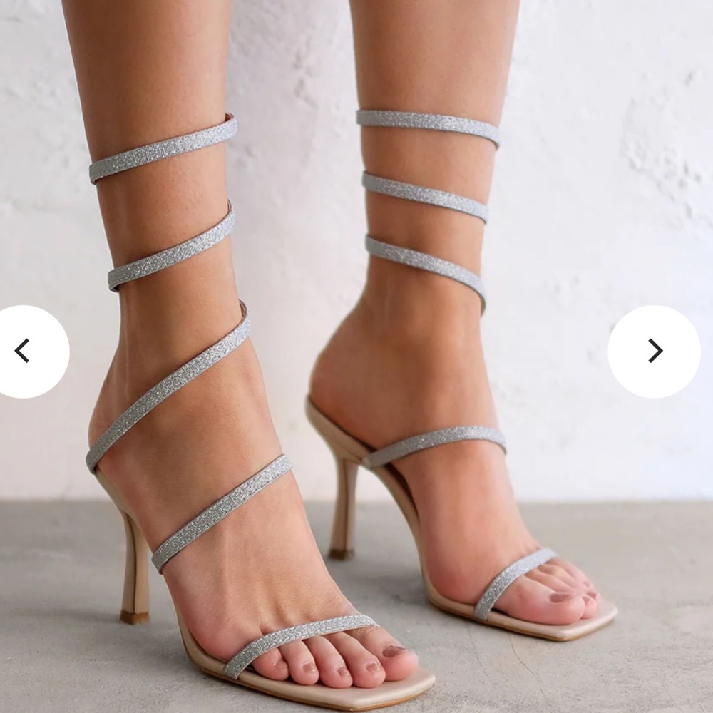 Billini Silver Wrap-Around Heels